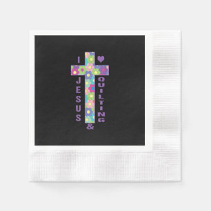 Jesus Love I Love Jesus & Quilling Sewing Cross Servet
