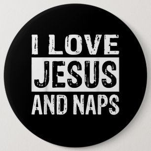 Jesus Love   Ik hou van Jezus en Nap Christelijk Ronde Button 6,0 Cm
