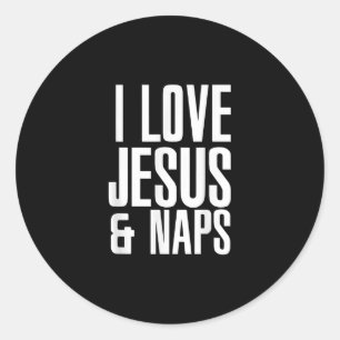 Jesus Love Ik hou van Jezus en Nap Christelijk Ronde Sticker