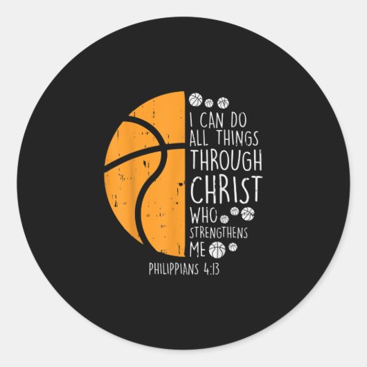Jesus Love | Ik kan alles doen met Christus Ronde Sticker (Voorkant)