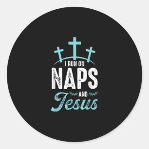 Jesus Love Ik loop op Naps en Jezus Ronde Sticker