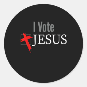 Jesus Love Ik stem Jezus Christelijk Kruis Ronde Sticker