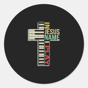 Jesus Love   In Jezus Name I Play Piano Christelij Ronde Sticker