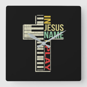 Jesus Love   In Jezus Name I Play Piano Christelij Vierkante Klok