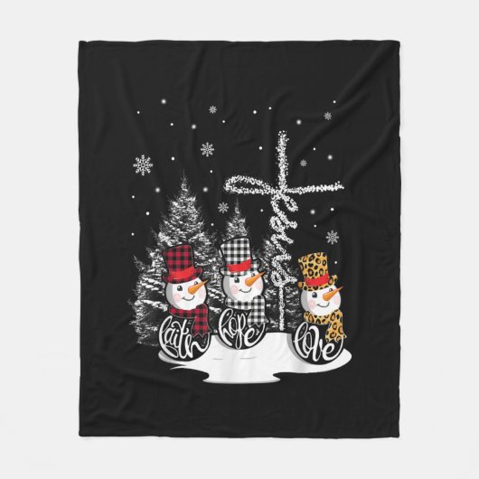 Jesus Love | Jesus Faith Hope Love Snowman Fleece Deken (Voorkant)