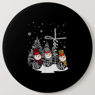 Jesus Love   Jesus Faith Hope Love Snowman Ronde Button 6,0 Cm