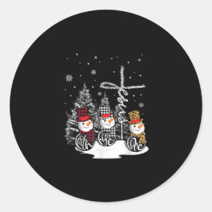 Jesus Love   Jesus Faith Hope Love Snowman Ronde Sticker