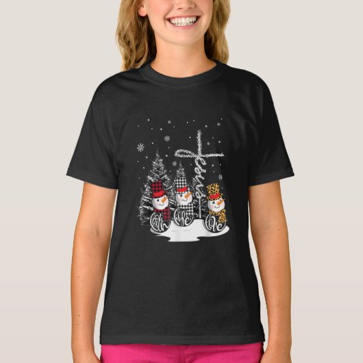 Jesus Love | Jesus Faith Hope Love Snowman T-shirt (Voorkant)