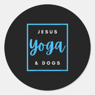 Jesus Love | Jesus Yoga en Dog Christelijk geloof Ronde Sticker