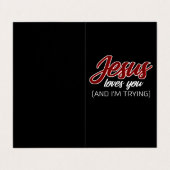 Jesus Love | Jezus houdt van jou en ik probeer Visitekaartje (Buitenkant ongevouwen)