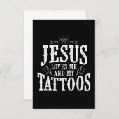 Jesus Love | Jezus houdt van mij en mijn Tattoos RSVP Kaartje (Voorkant / Achterkant)