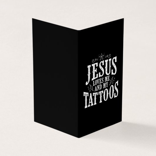 Jesus Love | Jezus houdt van mij en mijn Tattoos Visitekaartje (Buitenkant)
