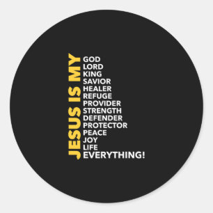 Jesus Love Jezus is mijn God mijn God mijn God Ronde Sticker