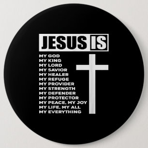 Jesus Love Jezus is mijn God mijn koning alles Ronde Button 6,0 Cm