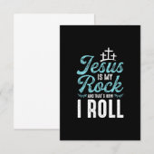 Jesus Love |Jezus is mijn rots en zo ben ik aan he RSVP Kaartje (Voorkant / Achterkant)