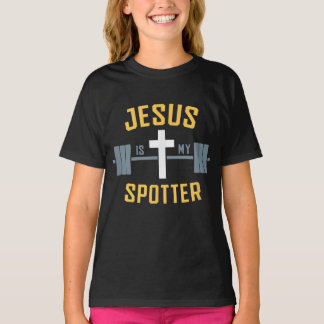 Jesus Love | Jezus is mijn spotter Weightlift T-shirt
