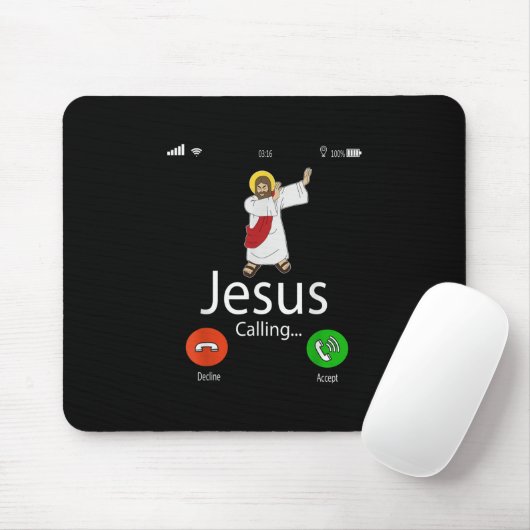 Jesus Love | Jezus roept... Jezus Telefoon Christe Muismat (Met muis)