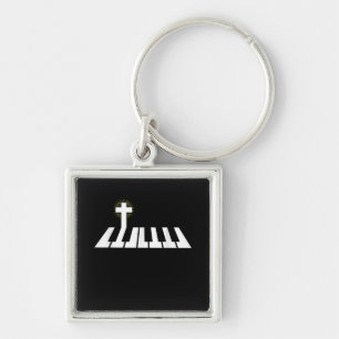 Jesus Love Piano Cross Christelijk Jesus Faith Sleutelhanger
