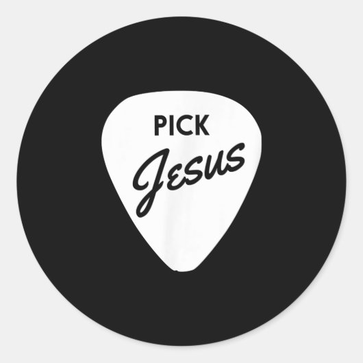 Jesus Love | Pick Jesus Christelijk Guitar Pick Ronde Sticker (Voorkant)