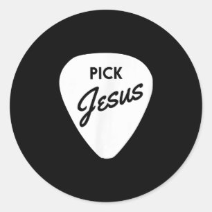 Jesus Love   Pick Jesus Christelijk Guitar Pick Ronde Sticker