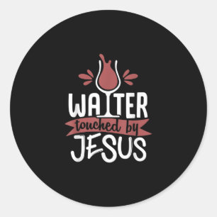 Jesus Love Water in aanraking met Jezus kerstwij Ronde Sticker