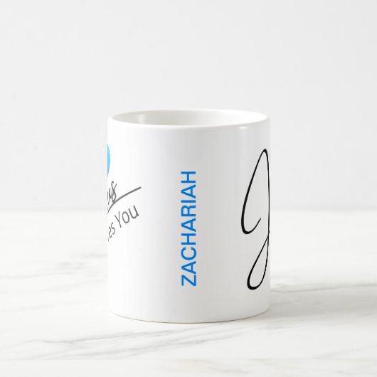 Jesus Love You - Blue Heart Coffee Mok (Center)