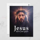 Jesus love you gay briefkaart (Voorkant / Achterkant)