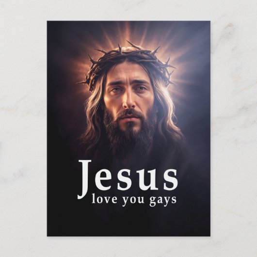 Jesus love you gay briefkaart (Voorkant)