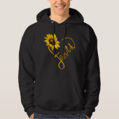 Jesus Love | Zonnebloemen houden van hart en ziel Hoodie (Voorkant)