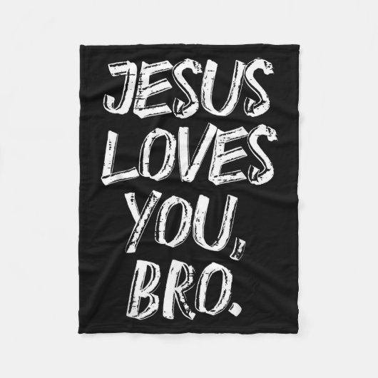 Jesus Loves Bro Religious God Jesus Christian Kids Fleece Deken (Voorkant)
