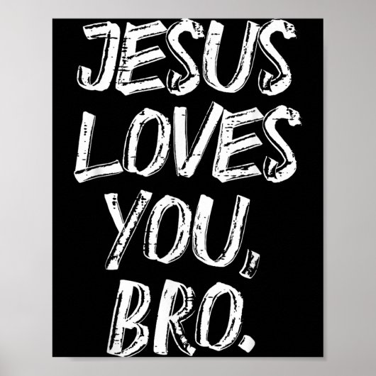 Jesus Loves Bro Religious God Jesus Christian Kids Poster (Voorkant)