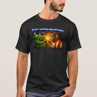 Jesus Loves Buitenaardse Wezens — Kosmisch Ontwerp T-shirt