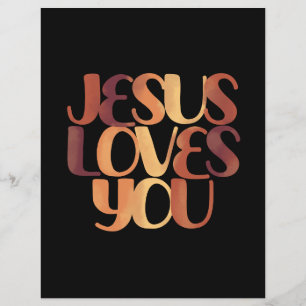 Jesus Loves Christelijk Lettertype Ontwerp Flyer