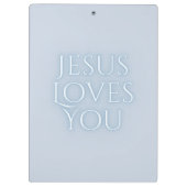 Jesus Loves Christelijk Lettertype Ontwerp Klembord (Achterkant)