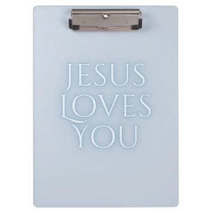 Jesus Loves Christelijk Lettertype Ontwerp Klembord