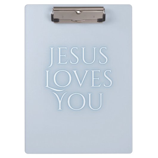 Jesus Loves Christelijk Lettertype Ontwerp Klembord (Voorkant)
