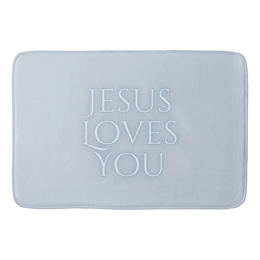 Jesus Loves Christelijk Typografie Ontwerp Badmat (Voorkant)