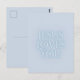 Jesus Loves Christelijk Typografie Ontwerp  Briefkaart