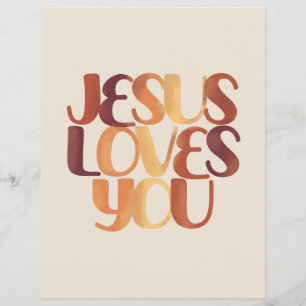 Jesus Loves Christelijk Typografie Ontwerp  Flyer