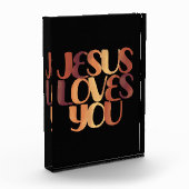 Jesus Loves Christelijk Typografie Ontwerp Fotoblokken (Links)