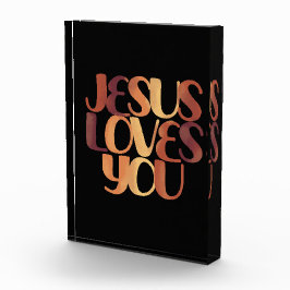 Jesus Loves Christelijk Typografie Ontwerp  Fotoblokken