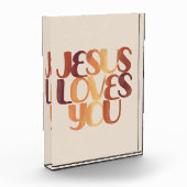 Jesus Loves Christelijk Typografie Ontwerp Fotoblokken (Links)