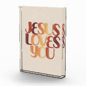 Jesus Loves Christelijk Typografie Ontwerp Fotoblokken (Rechts)