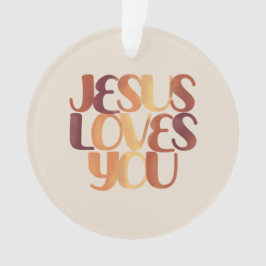 Jesus Loves Christelijk Typografie Ontwerp  Ornament