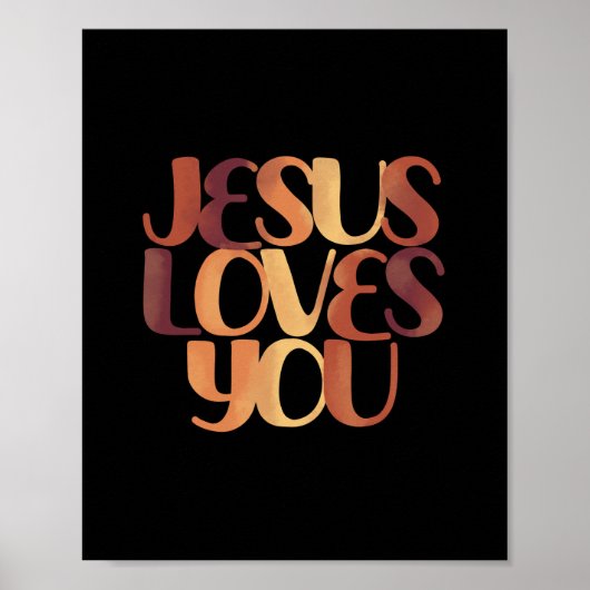 Jesus Loves Christelijk Typografie Ontwerp Poster (Voorkant)
