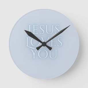 Jesus Loves Christelijk Typografie Ontwerp  Ronde Klok