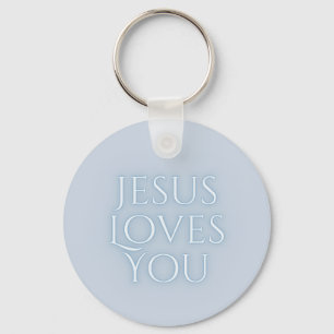 Jesus Loves Christelijk Typografie Ontwerp  Sleutelhanger