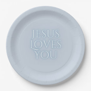 Jesus Loves Christelijke Typografie Ontwerp Papieren Bordje