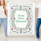 Jesus Loves Custom Name Fleece Blanket Baby Gift Deken