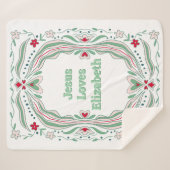 Jesus Loves Custom Name Sherpa Blanket Baby Gift Sherpa Deken (Voorkant (horizontaal))